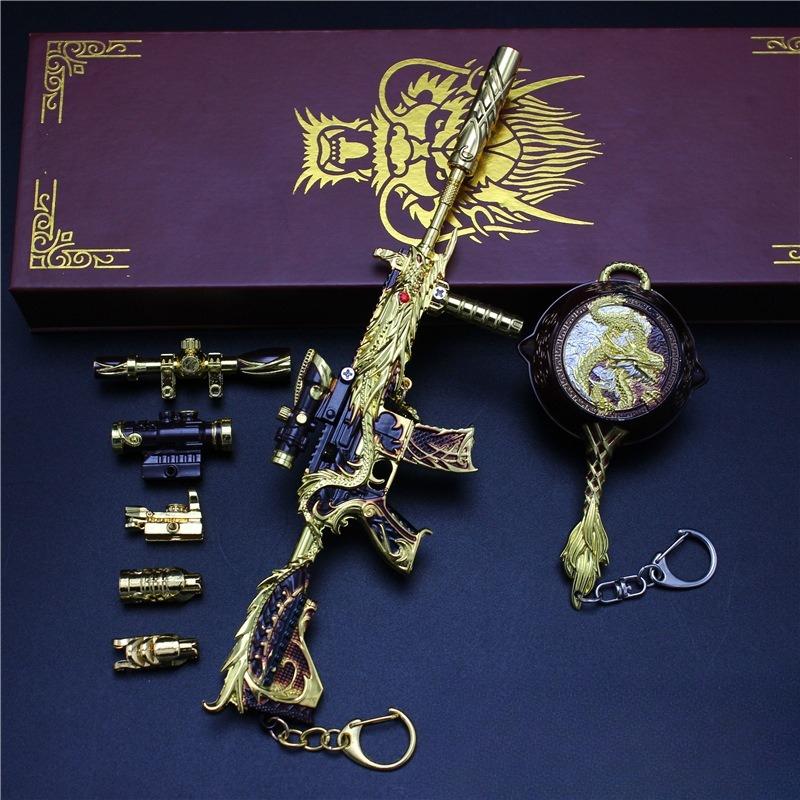 Peace Weapon M416 Five Claw Golden Dragon Skin Version Star of Faith Lobster Overlord Dazzling Purple Melody Gun Model Game Gun Model