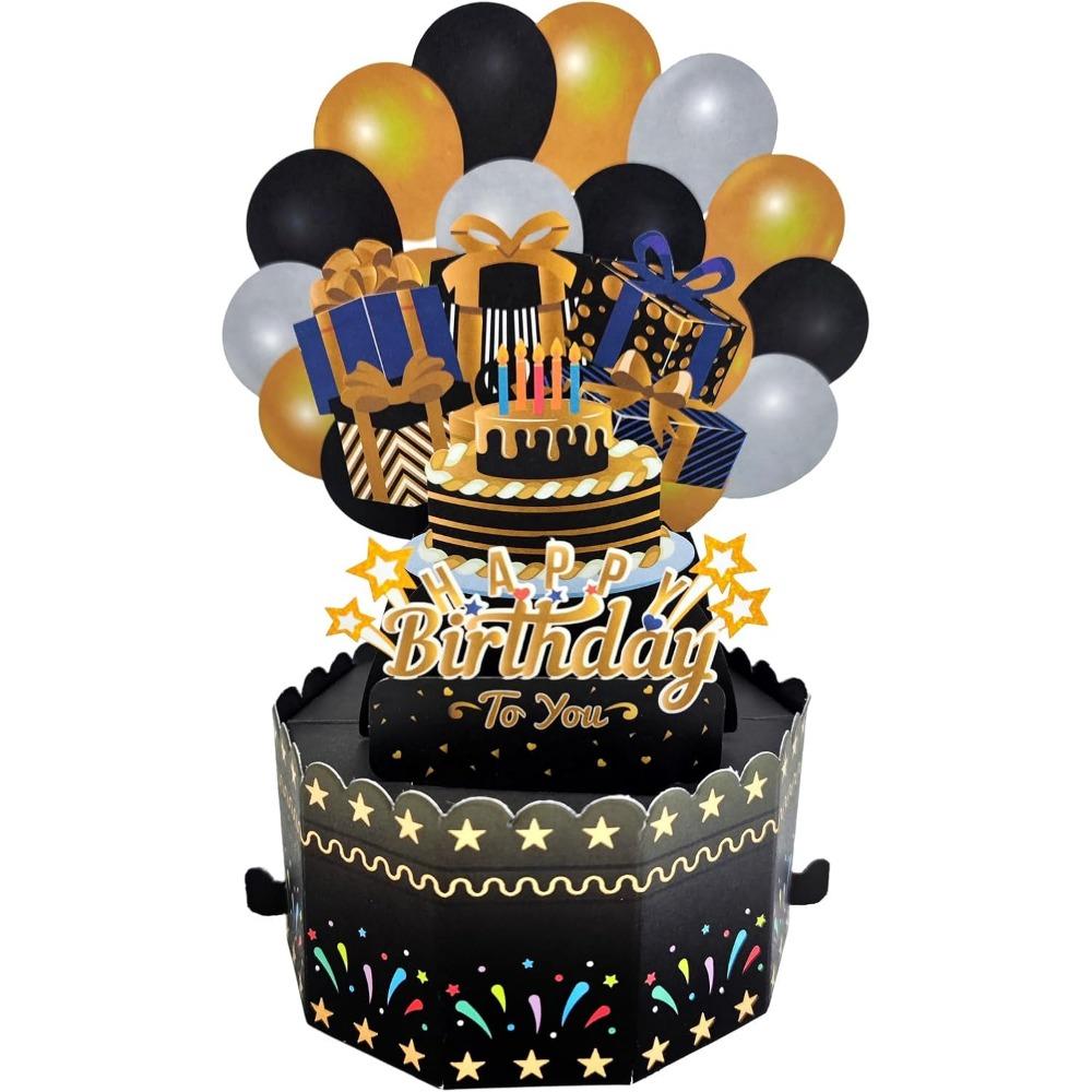 Přání k narozeninám s obálkou 3D dárková krabička Karta s přáním k narozeninám Dárek na párty