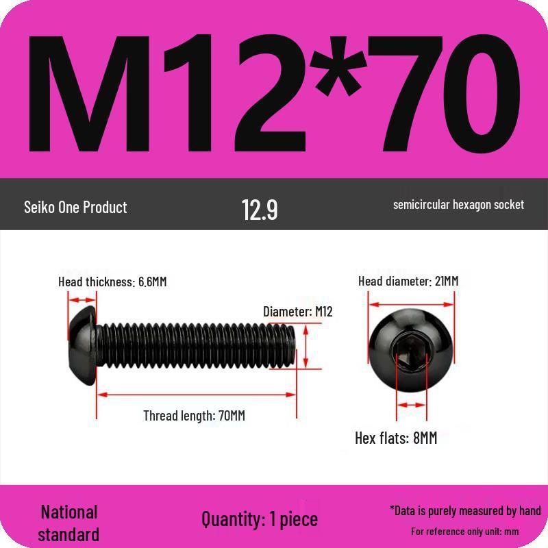 High-Strength 12.9 Pan Head Socket Cap Screws: M6, M8, M10, M12 Sizes