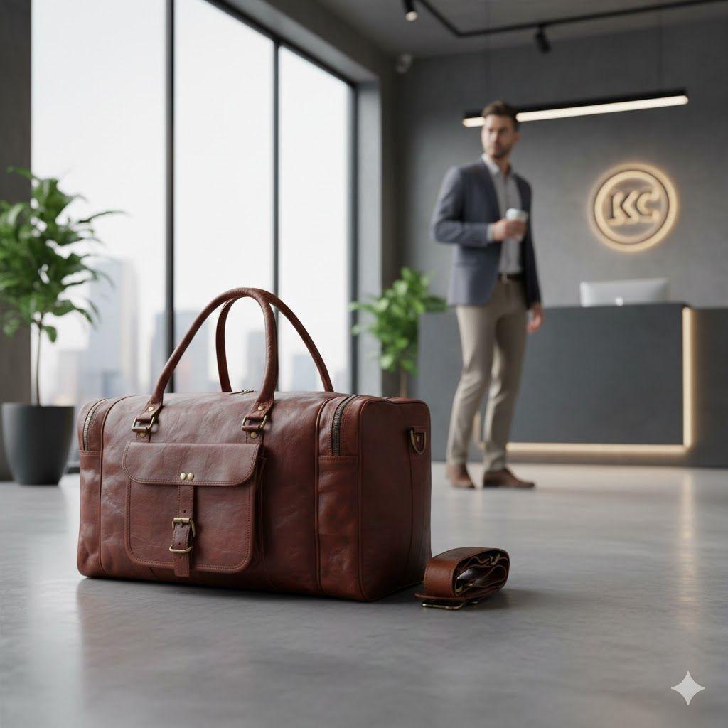 Vintage-Reisetasche aus Leder für Herren, für Reisen, Fitnessstudio, Wochenende, Übernachtung, 45,7 x 22,9 x 22,9 cm