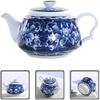 Ceramic Tea Pot Blue and White Porcelain Teapot Chinese Tea Kettle Water Kettle Decorative Floral Teapot Tea Jug Coffee Pot for Stove Water Coffee
