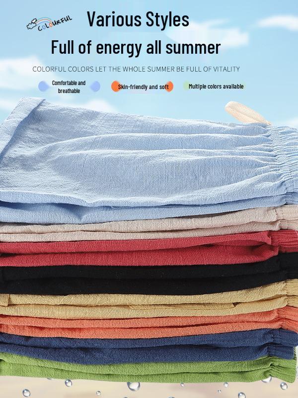 New Summer Cotton Linen Shorts for Kids: Baby and Children’s Outfit for Boys and Girls, Ages 1-9