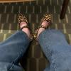 2025 Autumn New Round Head Ballet Shallow Mouth One-word Buckle Flat Bottom Leopard Print Single Shoes Female Mary Jane