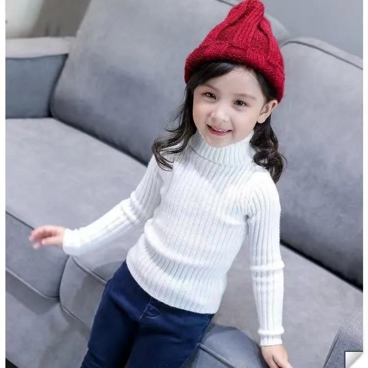 

Свитер Детские Свитера Осень Девочки Свитера с высоким горлом 1-9 лет Малыши Мальчики Пуловер Зима Вязаный Базовый Свитера для мальчиков 90