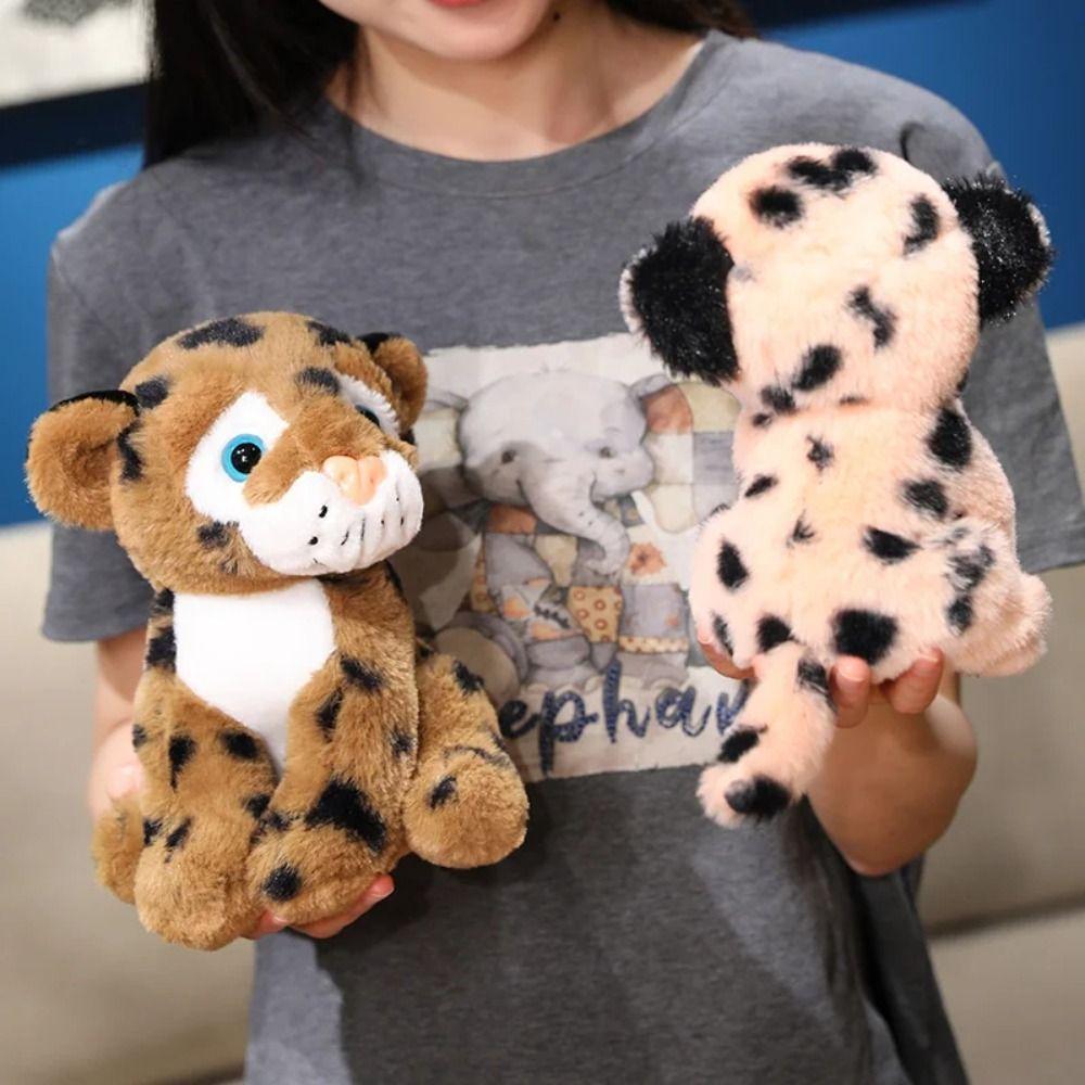 Sitting Lifelike Leopard Plush Doll Fluffy Animals Stuffed Toys  Children's Day