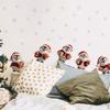 Warm and Cozy Christmas Penguin Wall Sticker with Festive Elements. Self-adhesive and Seamless Sticker.