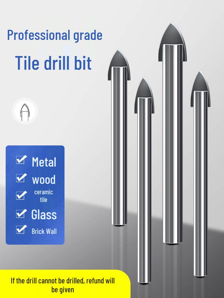 6mm Electric Concrete & Glass Drill Bit - Alloy Triangle Design for Precise Hole Punching