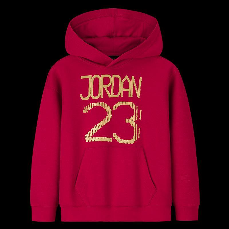 Jordan AJ 23 Kids  Jester Red Hooded Sweatshirt 5