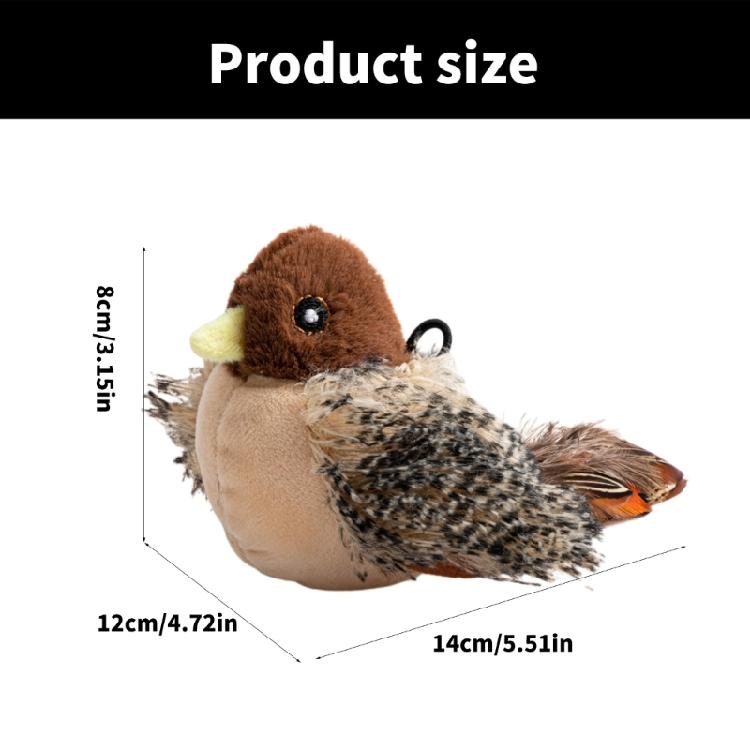 Life Like Bird Sound Cats Toy Safe Plush Bird Toy With Automatic Chirping for Cats Entertainment Indoor Engagement Toy