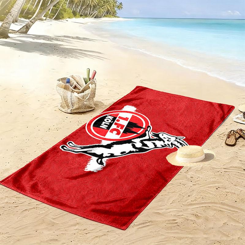 1. FC Cologne Print Beach Towel, Large Soft Quick Dry Towel for Beach Camping Swimming