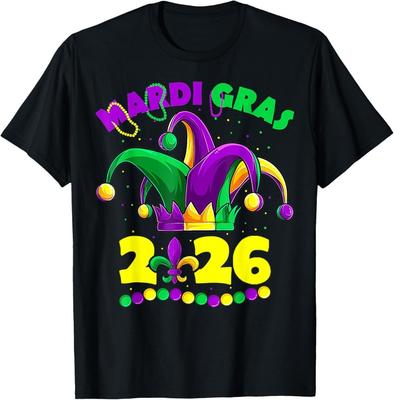 Mardi Gras 2026 Jester Outfit Shirt Men Women T‑Shirt