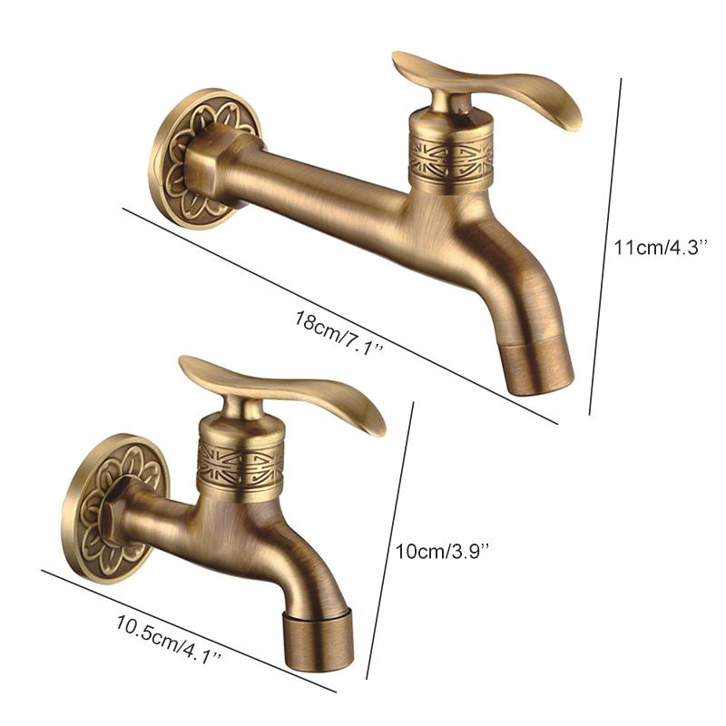 Baterii de grădină Bronz antic Mașină de spălat terasă Baterie cu dublă utilizare Mop Baterie de piscină Macara EL7772-1