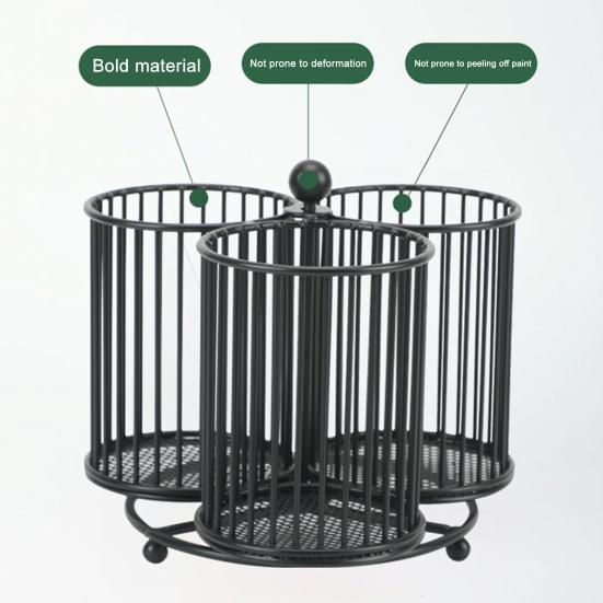 Rotating Pen Holder Creative Swivel Pen Rack Large Capacity Metal Mesh Pen Organizer for Office School Classroom
