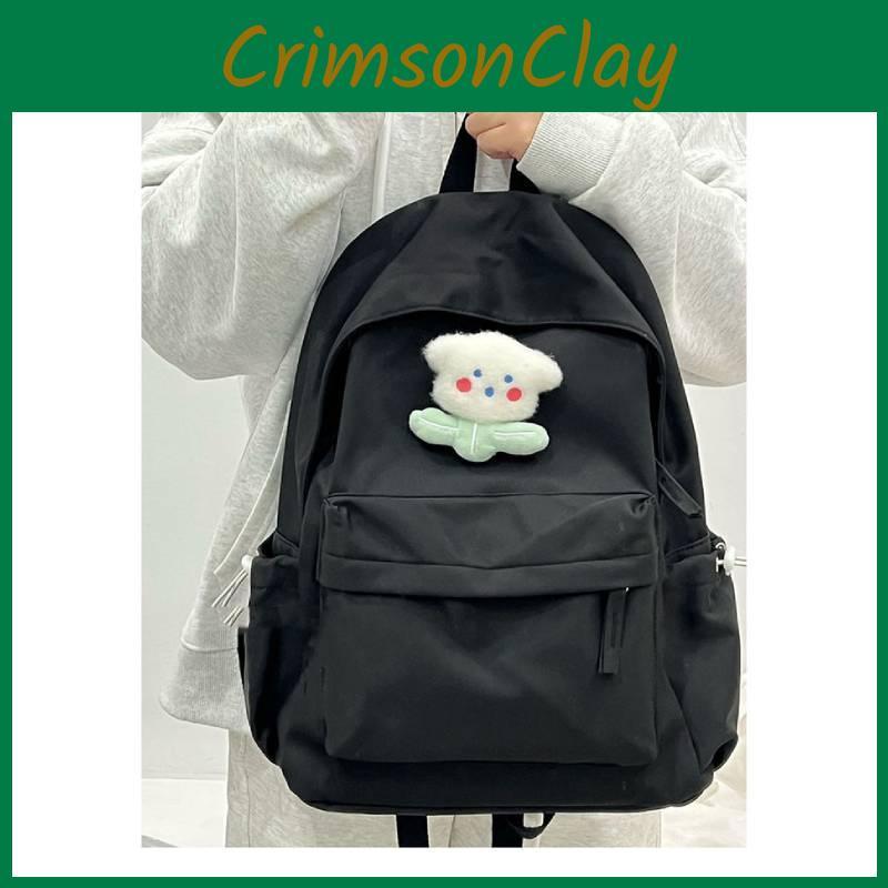 Minimalist Solidcolor Backpack Students Middle Schoolers Laptop Bag Gift Unisex