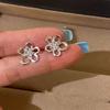 Zircon flower simple fashion stud earrings gentle and elegant temperament earrings niche design sense great good-looking ear jewelry women