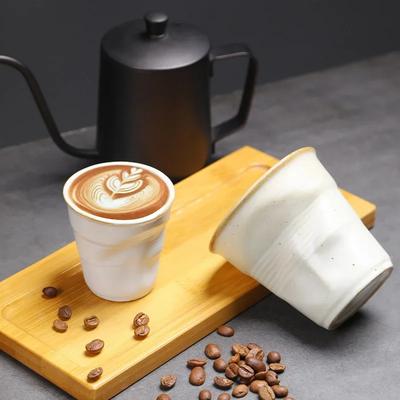 Cafea Gresie Creativ Lucrat Manual Cupă Plisată Ceramică Cupă Latte Cupă Espresso Cupă Ceai de După-amiază Vintage