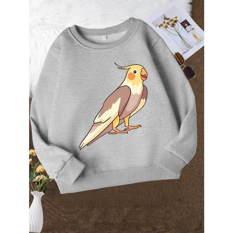 Girls' Fashion Crew Neck Sweatshirt, Casual Print Top for Fall/Winter, Soft Slight Stretch Fabric, Regular Fit, Comfortable Everyday Wear