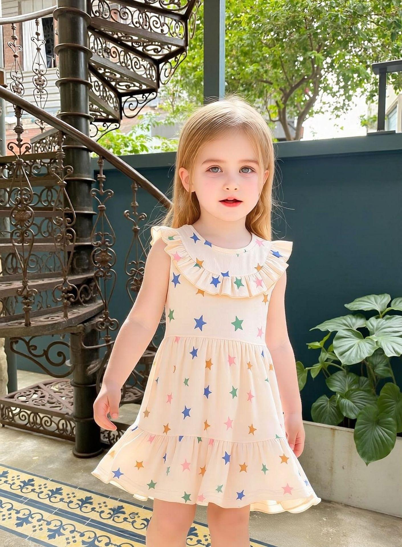 Girls Summer Sleeveless Dress Cute Casual Kids Sundress 90