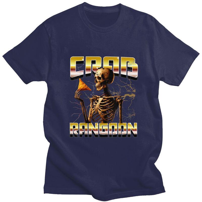 

Funny Crab Rangoon Goons Meme Skeleton Tshirt Unisex Short Sleeve Graphic Tee Shirt Summer Loose Oversized Pure Cotton Tee Tops 4XL