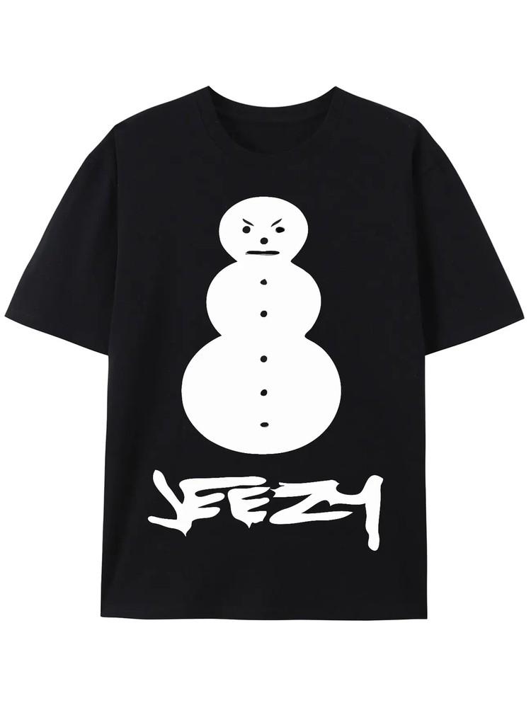 

Young Jeezy 100% Cotton Snowman Graphic T-Shirt - Casual Hip Hop Style Crew Neck XL