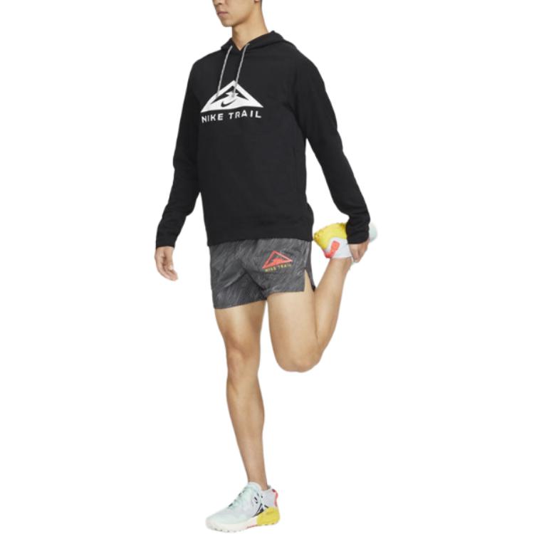 Nike Dri-Fit Trail Logo Print Hoodie Men Tops Black DV9325-010
