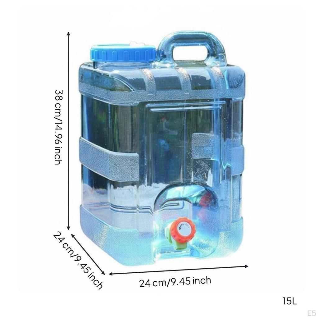 Portable Water Container Builtin Faucet Large Capacity Carrier LeakResistant Seal for Campers,
