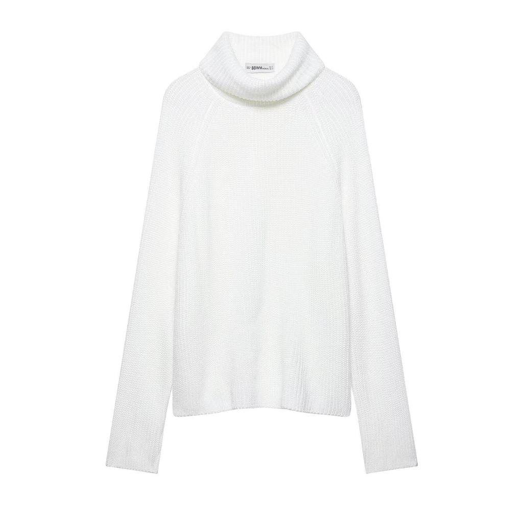 European & American Fashion Casual High Neck Slit Loose Knitwear