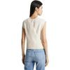 Calvin Klein Solid Color Asymmetrical Cut Sleeveless Knit Sweater Women Tops Cream J222846
