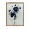 Dark Blue Flowers Dark Blue Flowers, 70X100 Cm, Dark Brown Wooden Frame, 230 Gsm Matte Paper