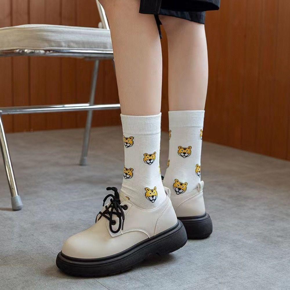 Duck Cartoon Tube Socks Tiger Ankle Short Socks Fashion Mid-Calf Socks  Autumn Winter