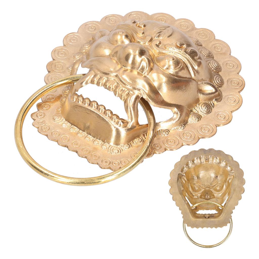 Antique Door Knocker Handle Brass Double Door Handle for Wooden Courtyard Side Door