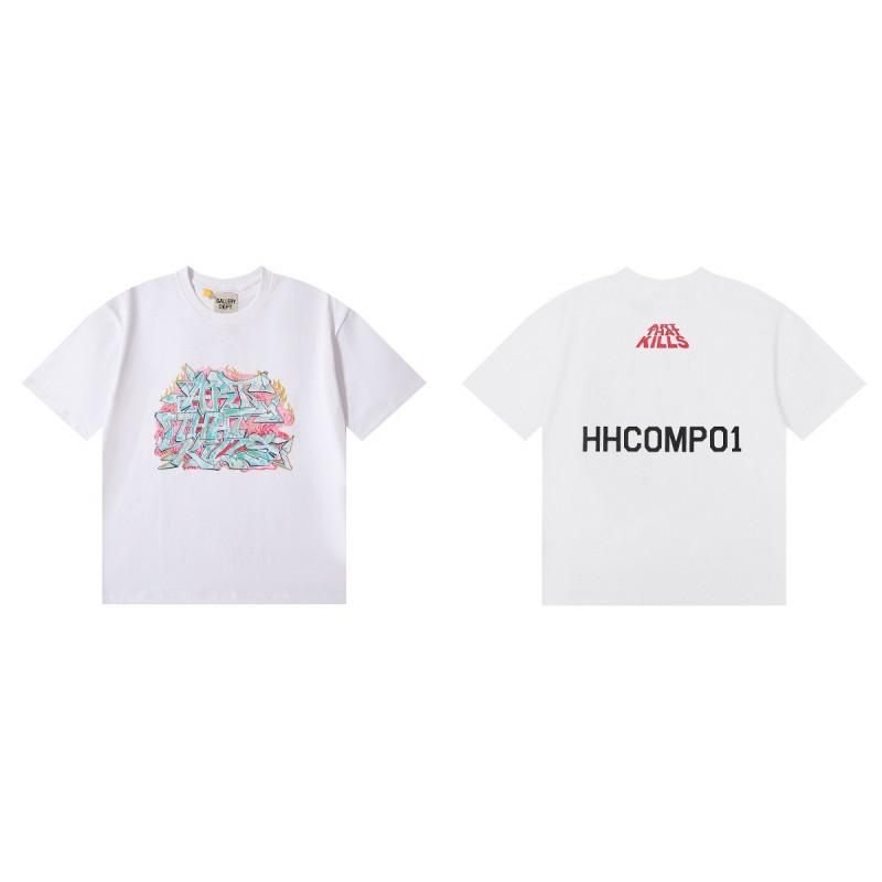 Premium Cotton Graphic Tee Streetwear Oversized Short Sleeve T-Shirt Men Loose Fit Letter Print Washed Vintage Style