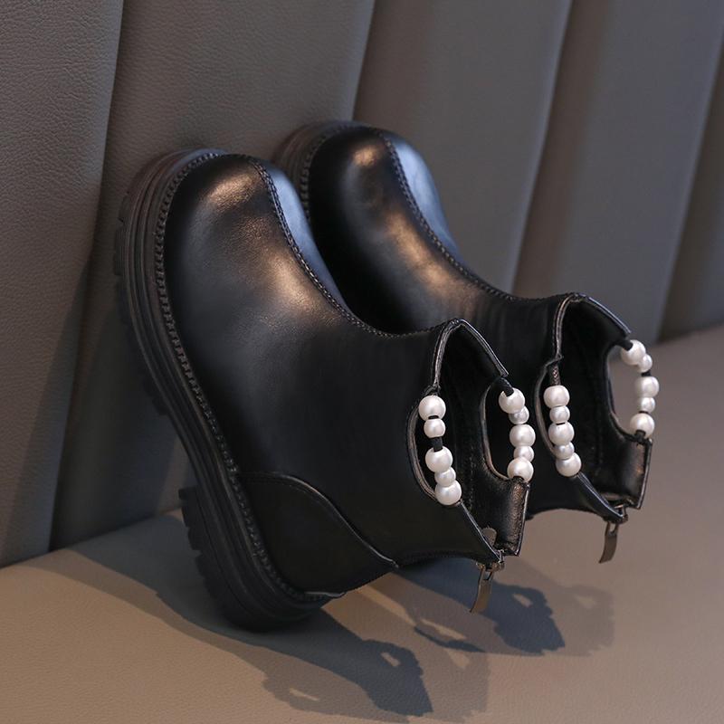 Girls' Boots Wither Kids Fashion Princess Ankle Boots Elegant Versatile Causal Children Cotton Boots Solid Color Round-toe Chic