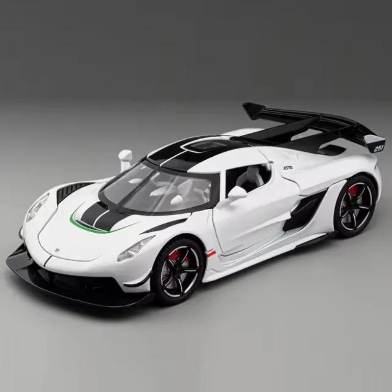 

1/22 Scale Koenigsegg Jesko Super Car Model Toys Metal Diecast Light Music Pull Back Sports Cars Models Collection Racing Vehicle Gift Boys белый