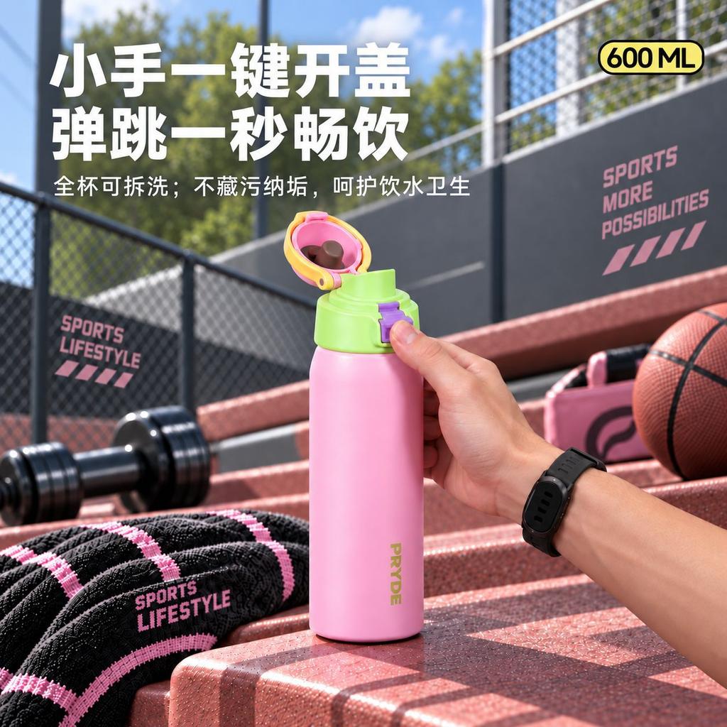 High value bouncing thermos cup 111 stainless steel 100ml outdoor sports cup double drink portable lock warm water cup