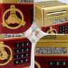 Piggy Banks Money Banks Electronic Password Box Mini ATM Money Save for Paper Money and Coins, Best Gift for Kids Children Boys & Girls (Gold)