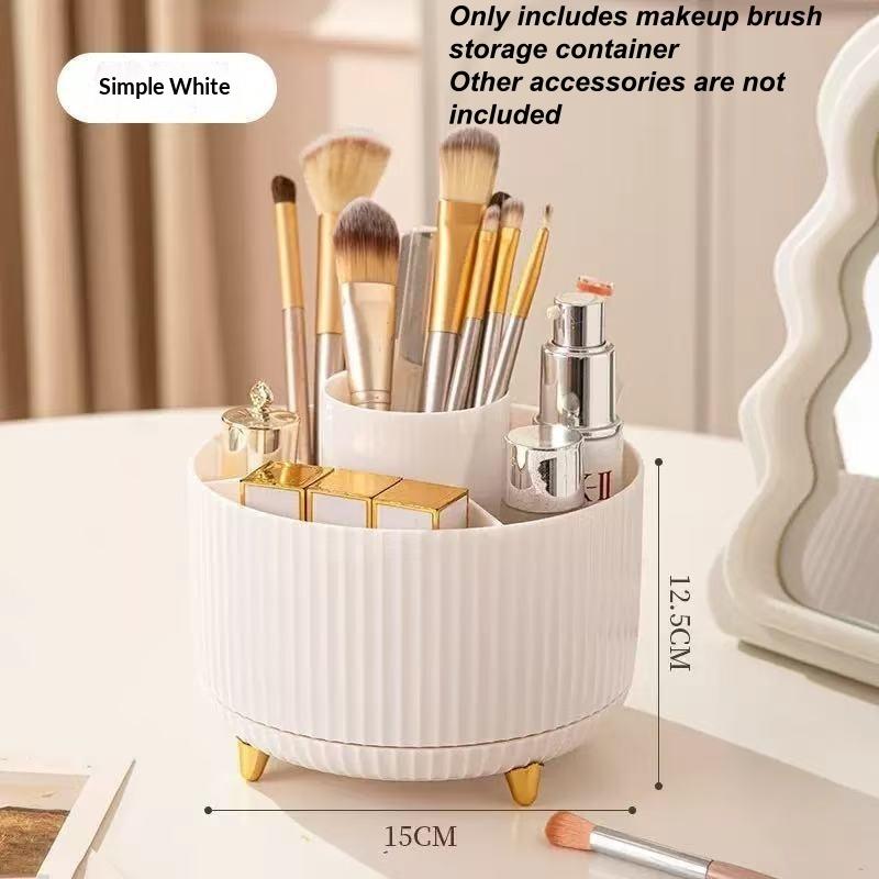 1Pcs 5 Slot Cosmetic Organizer 360° Rotating Makeup Brush Holder For Nail Polishes Skincare Perfumes Desktop Vanity Storage