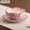 Exquisite Lard Frozen Ceramic Tea Separator Infusor Cute Yellow Cat  Tea Strainer Tea Soaking Tea Filter Holder Teaware Ornament