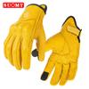 Full leather locomotive gloves men's and women's motorcycle riding equipment touch screen wear-resistant gloves cross-border