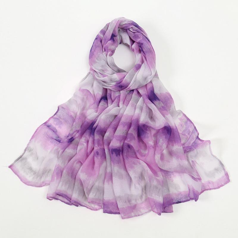 Bali yarn printed scarf women's spring and summer new light and breathable large size thin long towel travel sunscreen shawl