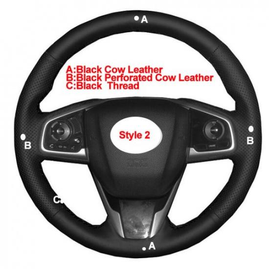 DIY Car Steering Wheel Cover For Honda Civic 10 2016- CR-V 2017-20 Clarity