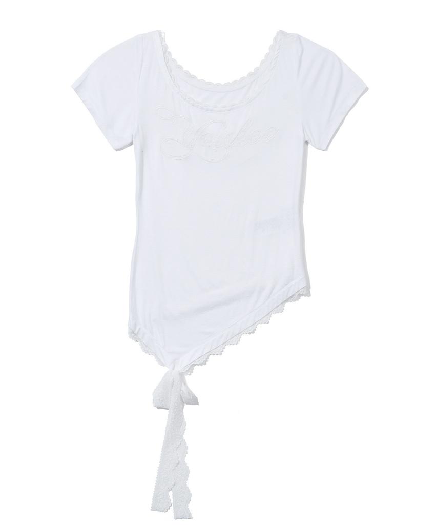 YOUHEE Youhee Lace Unbalance T-Shirts_White