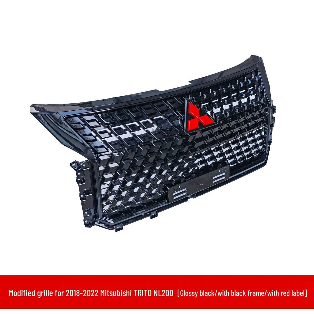 2018-2022 Mitsubishi TRITON L200: Grille, front bumper, air intake mesh, and body kit modifications.
