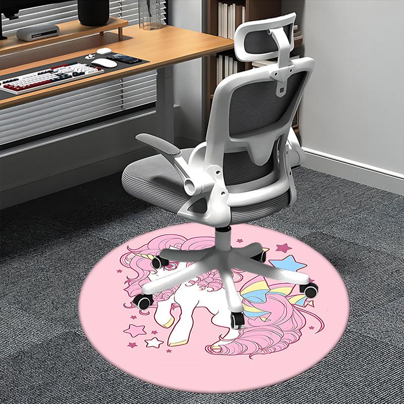 

Unicorn Star Round Chair Mat - Cute Cartoon Unicorn Decorative Rug for Home 80cm