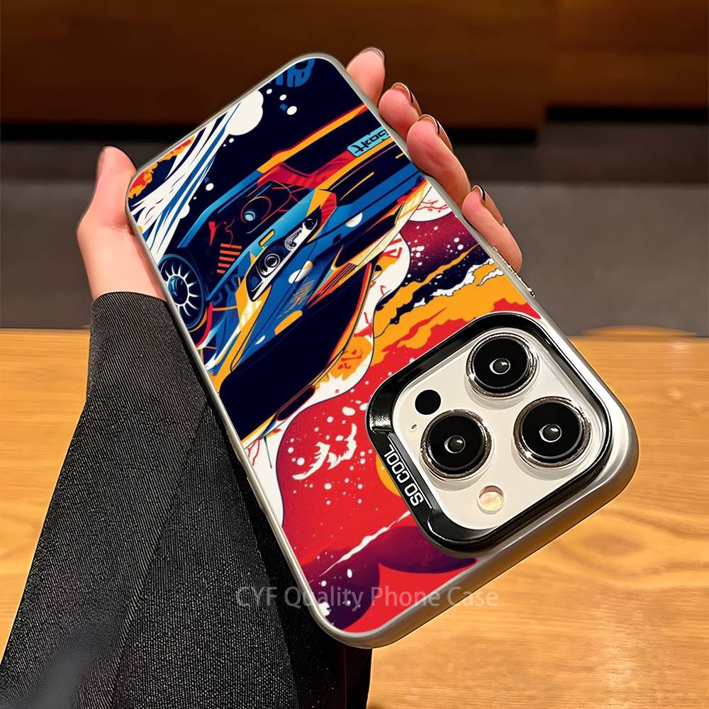 Anime T-Tokyo JDM Phone Case For Apple 11 12 13 14 15 16Pro Max Plus Protect Plating Phone Cover