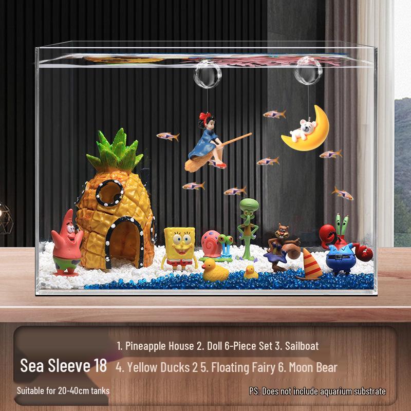 Ananas Huis Aquarium Decoratieset – Thema Figuurtjes en Decoraties van SpongeBob