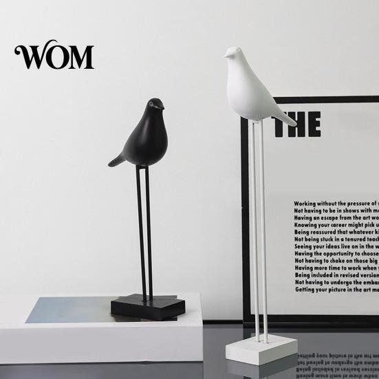 Sophisticated Bedside Table Ornaments Black & White Bird Figurine, Minimalist Modern Art Sculpture for TV Decorative Figurines Shelves Cabinet
