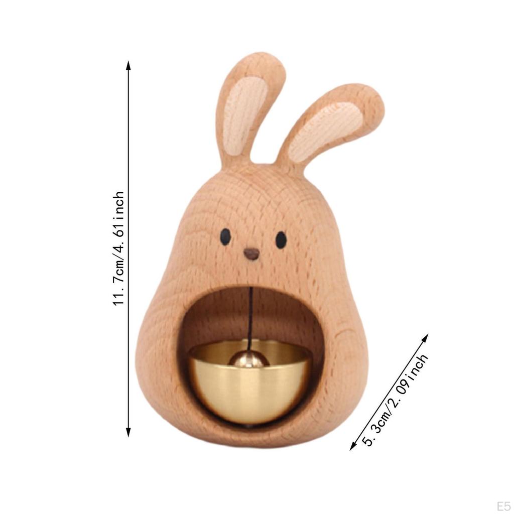 Wood Doorbell Ornament Bell Pendant Home Furnishing,Crafts,Gift,Hanging Bell,Rabbits Decor for