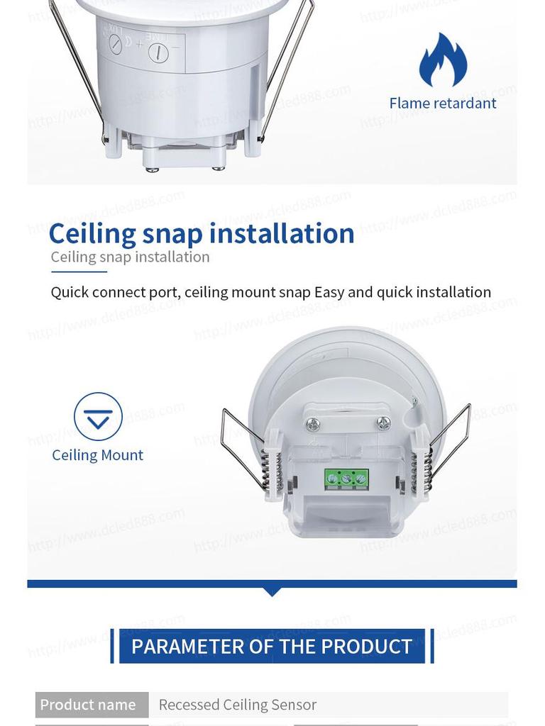 360° Recessed Infrared Ceiling Motion Sensor PIR