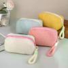 Girlish Large Capacity Candy Color Plush Makeup Bag; Portable Travel Cosmetic and Toiletry Storage.